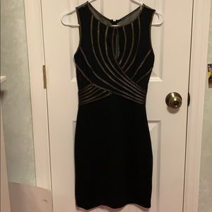 Caprices black and gold dress